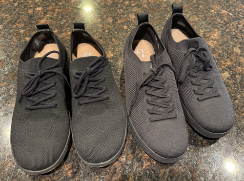 2 Pairs FitFlop F-Sporty UBERKNIT Lace-Up Sneaker Black Women Size 11 Great Cond - 第 1/6 張圖片