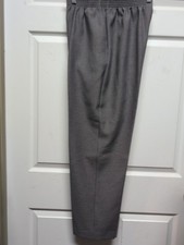 Alfred Dunner Pull On Pants Women's Size 12P Gray Elastic Waist Side Pockets