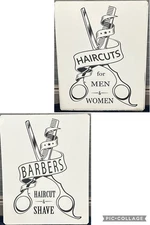 Barbers Haircut & Shave / Haircuts for Men & Women D/S Metal Sign 22.5” x 28.25”