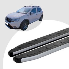 Trittbretter passend für Dacia Stepway ab 10/2012 (Model: DOLU, Farbe: SIlber) m