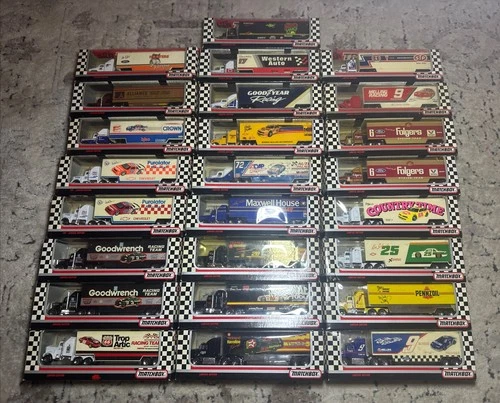 Vintage Matchbox 1990’s NASCAR Superstar Transporters Big Lot Of 25 Haulers NEW