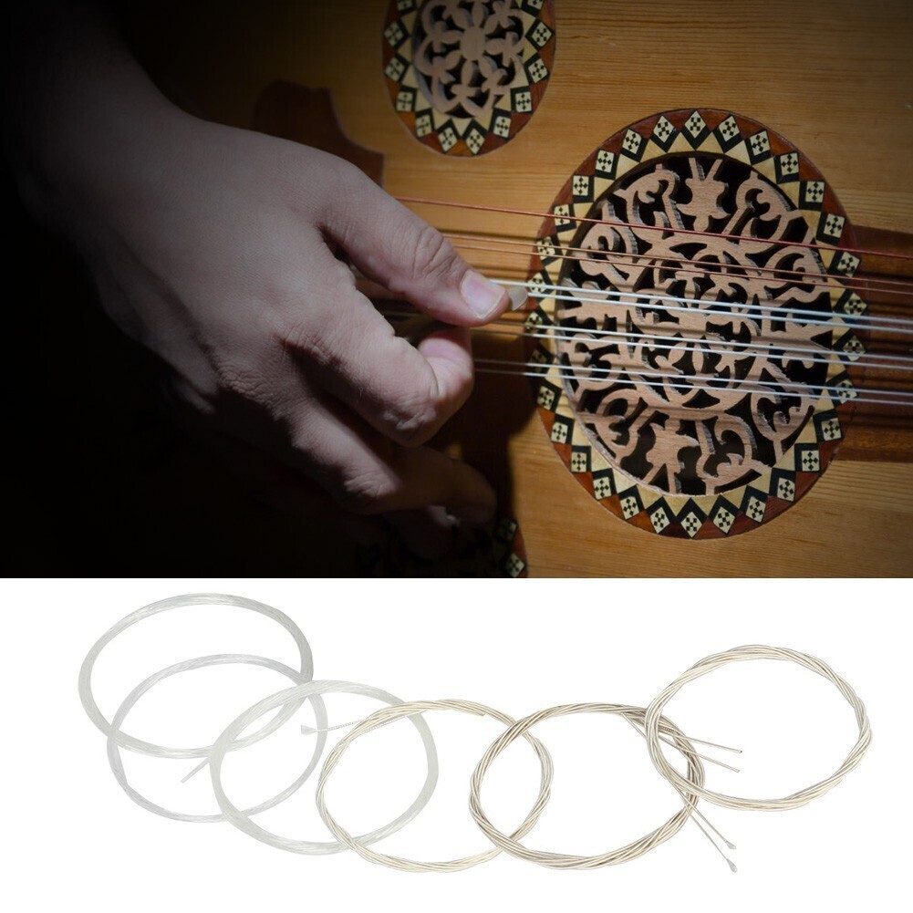 Clear Nylon Silver Plated Copper Alloy Oud Strings Set Replacement Accessory