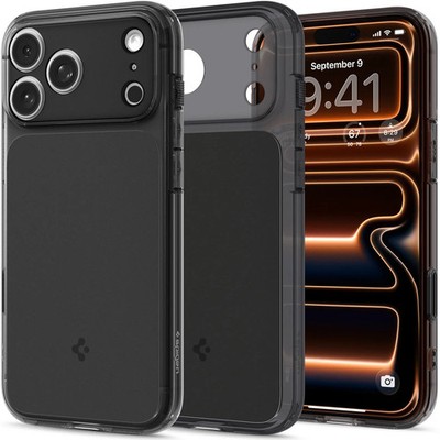 Handyhülle für iPhone 17 Pro Max Spigen Case Cover Etui Rauchfarben-Schwarz