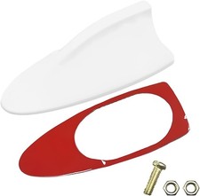 Car Shark Fin Antenna Cover - Signal Roof Aerial Decoration Car T Color: White