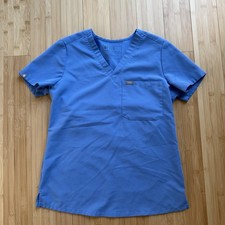 FIGS Scrub Catarina Top Womens XS Ceil Blue Technical Collection Short Sleeve