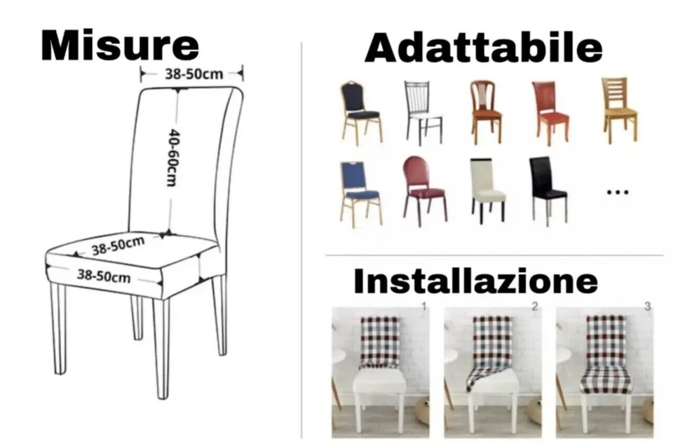 SET 6 COPRISEDIA CON SCHIENALE ALTO FANTASMINO ZUCCHISSIME SET ELASTICIZZATO - Immagine 3 di 4