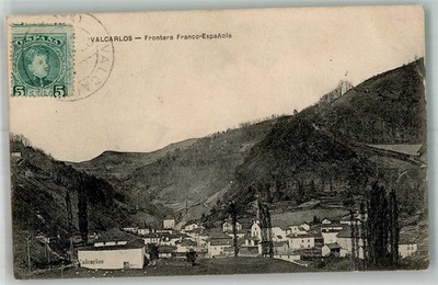 10750518 - Pamplona Grenze Luzaide/Valcarlos Marke bildseitig Navarra 1909