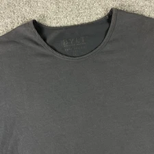 BYLT Shirt Mens Large Black Drop Cut Premium Basics Crewneck Casual Tee T-Shirt