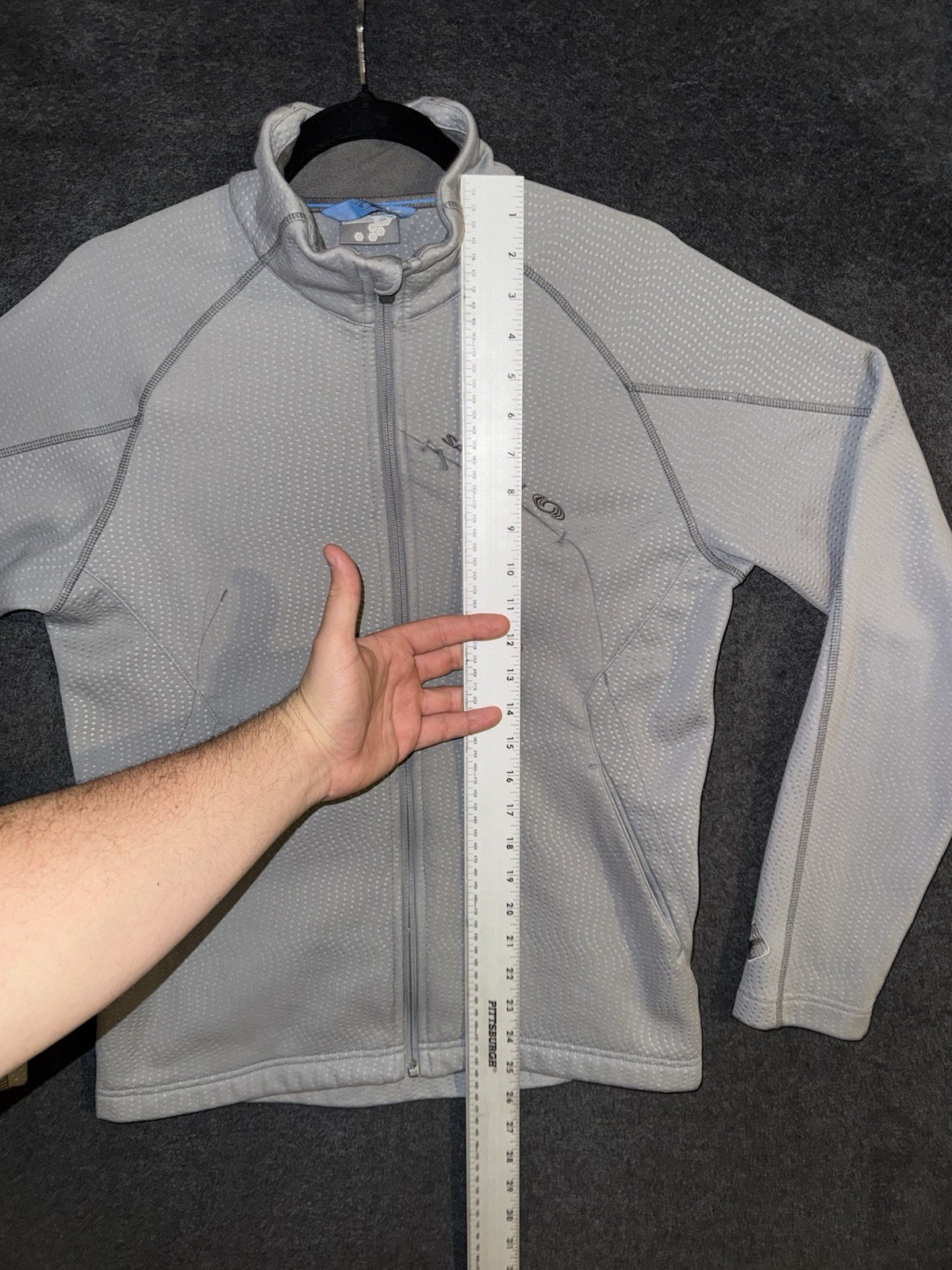 SALOMON Giacca Uomo Grigio Foderata in Pile Acti Termica con Cerniera Taglia S