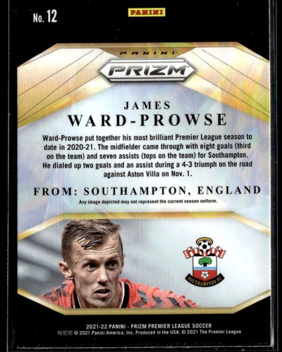 2021-22 Panini Prizm Premier League James Ward-Prowse Brilliance - Picture 2 of 2