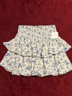 NWT Altar'd State Blue Floral Smocked Tiered Mini Skirt Size S