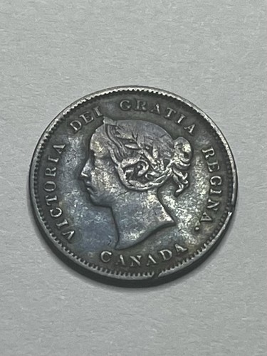 Canada .925 Silver 5 Cents 1885 Queen Victoria Details