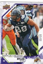 2019 Upper Deck CFL Purple #167 Dylan Wynn /15