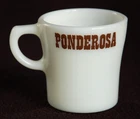 PONDEROSA Steakhouse ~ Block Lettering ~ Vintage PYREX Ovenware Mug