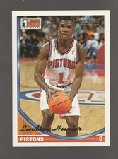 1993-94 Topps Gold #331 Lindsey Hunter rookie card, Detroit Pistons. rookie card picture