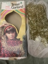 Christmas Tree Vintage Gold Tinsel Garland 50  - Decor
