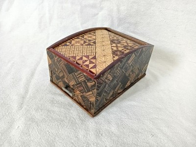 Karakuri Puzzle Box Vintage Japanese Secret Box Wood Inlay 7 10 14cm
