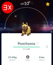 3x Shiny Poochyena | Pokémon PTC GO | Mini PTC