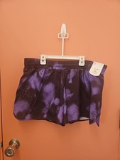 NWT Xersion Girls Size 3XL Plus 22.5P Purple Blur Black Running Shorts