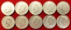 10 Circulated Uncertified 1964 3P 7D Kennedy Halves 90% Silver Estate Find S11