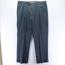 Perry Ellis Portfolio Pants Mens 38x32 Dress Suit Formal Cuffed Pleated Blue