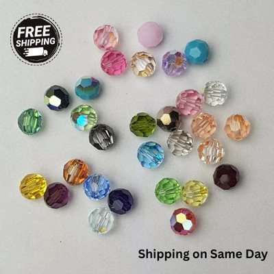 12x Swarovski 5000 Crystal AB 6mm Round Faceted Beads Genuine Austrian Crystals