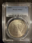 1925 $1 Peace Silver Dollar PCGS MS63