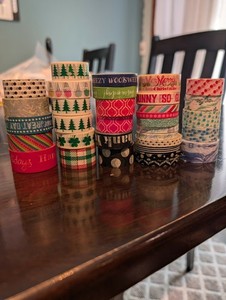 Huge Lot 100+ Assorted Washi Tape Used  Rolls Holidays Tropical Dots Patterns