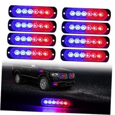 Led Emergency Strobe Lights 8x 6 Led Strobe Warning Emergency Red Blue