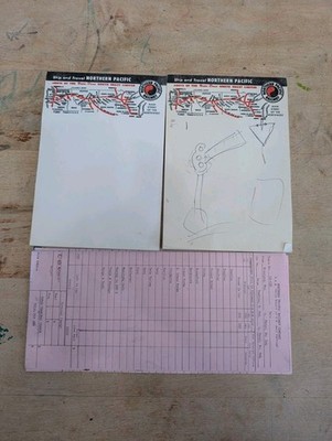 VTG Northern Pacific Railroad Ephemera Lot Notepads With Map Mail Report