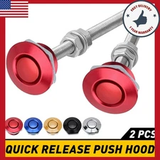 Red Universal 1.25" Hood Pins Quick Release Lock Latch Bumper Aluminum Upgrade