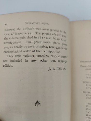 "Selections from Keats"; 1889; G. Routledge & Sons; HB; Miniature; - Photo 10/14