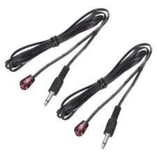 2Pcs IR Infrared Emitter Extension Cable 11.5ft Long 1.5mm Jack Single Red Head