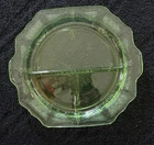 2 10 1/2” Green Depression Uranium Grill Plates