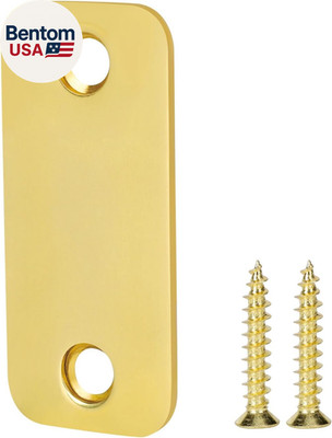 Door Edge Hole Filler Plate 1 X 2-1/4 , Gold Deadbolt Cover Plate, round Corner,