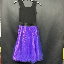 Weissman Ballet Dance Costume Size XL Child Black Iridescent Purple Worn Once