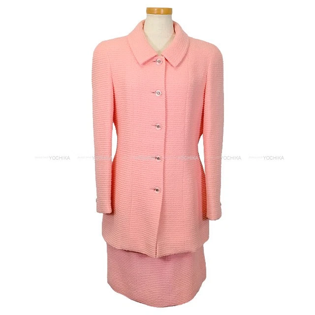 Chanel — [Pre-loved] CHANEL Ladies Setup Tweed Coco mark 97c Clear button Pink Wool #...