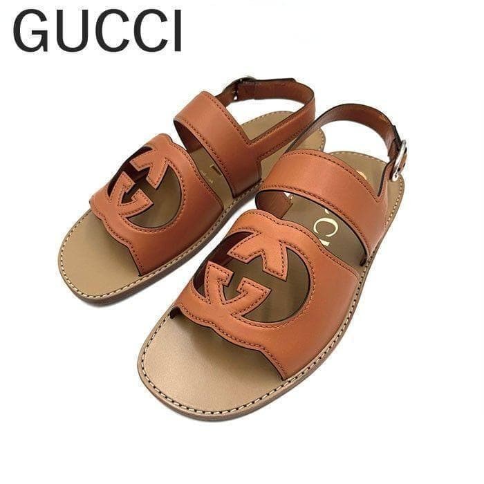 Gucci Men’s Interlocking GG Sandals Leather Brown Size EU44 US10.5 UK10 thumbnail 19