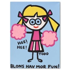 Todd Goldman, "Blondes Have More Fun" Original Acrylic Painting on Gallery Wrapp