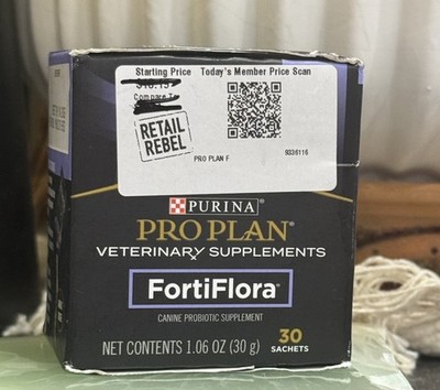 Purina FortiFlora Pro Plan Veterinary Probiotic DOG Supplement 30 Sachets Packs
