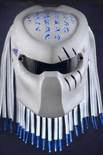 CUSTOM CHOPPER HELM MOTORRAD PREDATOR WEISS BLAU TEK S (PUNKT & ECE...