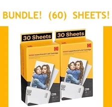 BUNDLE! (60) Kodak 4Pass All In One Paper & Color Ribbon Sheets  2.1" x 3.4"