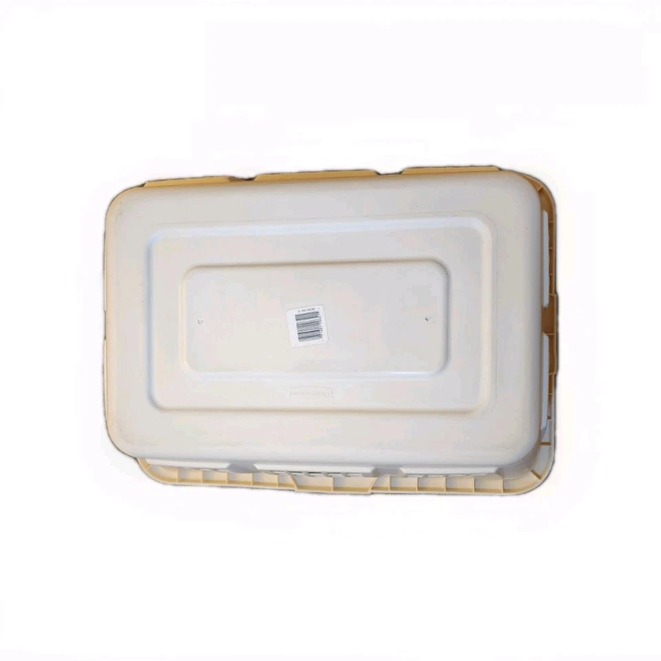 Rubbermaid Vintage Laundry Basket Hamper 2965 Almond Rectangular 1986 - Image 2 of 4