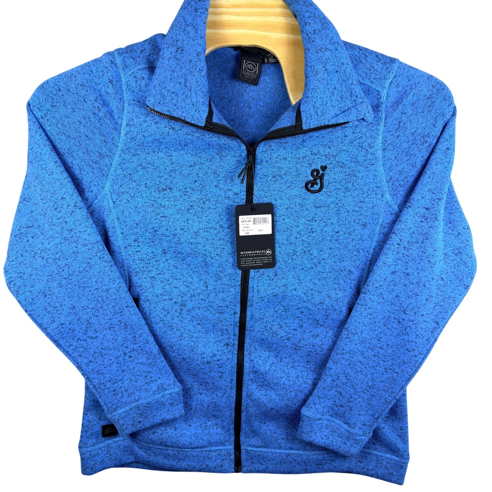 NWT Stormtech Performance Mens Blue Fleece Full Zip Jacket Outerwear Large NEW