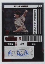 2022 Chronicles Contenders Rookie Ticket Draft Red /75 Reiss Knehr #41 Auto 0nr3