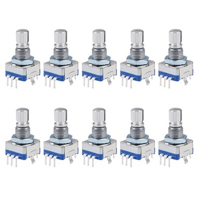 10pc 360 Degree Rotary Encoder Code Switch Potentiometer EC11 7 Pins 15mm Shaft