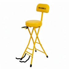 5Core Guitar Stool 3.15" Padded Chair w Backrest Foldable Music Seat w Stand