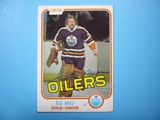 1981/82 O-PEE-CHEE NHL HOCKEY CARD #119 ED EDDIE MIO GD MK AUTO AUTOGRAPH OPC