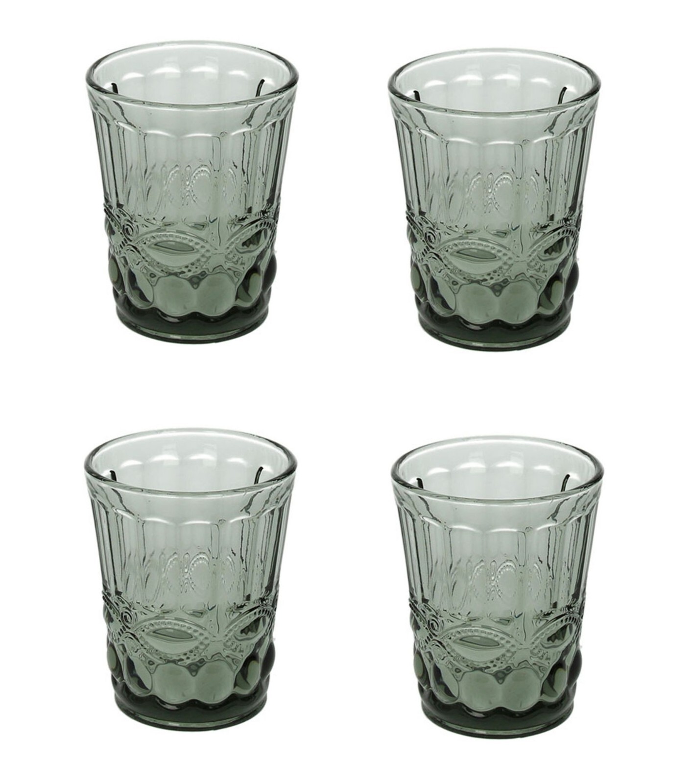 TOGNANA 4er Set Trinkglas Bicchieri Madame Verde, grün, 230ml Gläser Set Glas