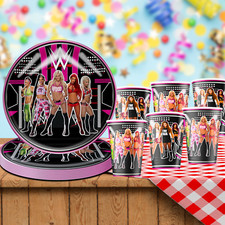WWE WRESTLING GIRL plate cup birthday party supplies centerpiece decoration